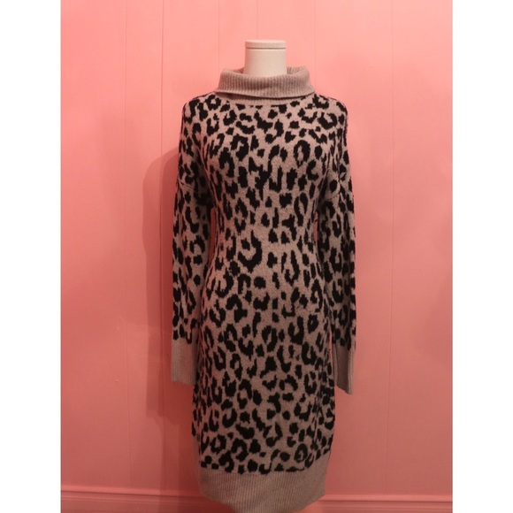 Yet Again Leopard Print Sweater Dress - Picture 1 of 5